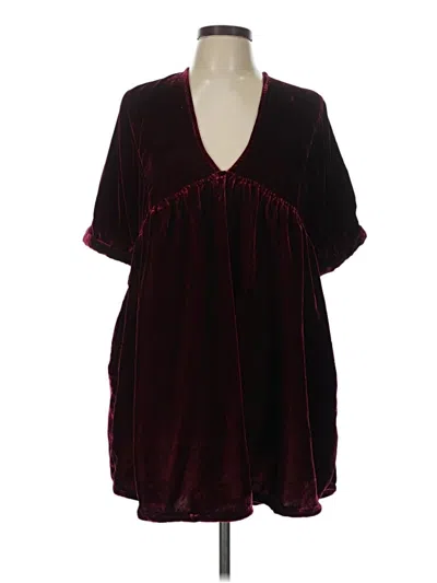 Pre-owned Free People Kimono In Burgundy