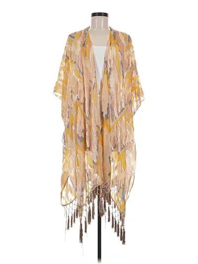 Pre-owned Free People Kimono In Gold