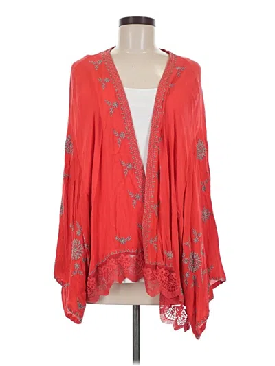Pre-owned Free People Kimono In Red