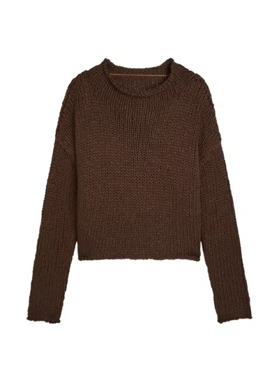 Free People Opal Roll Neck Crop Sweater In Brown