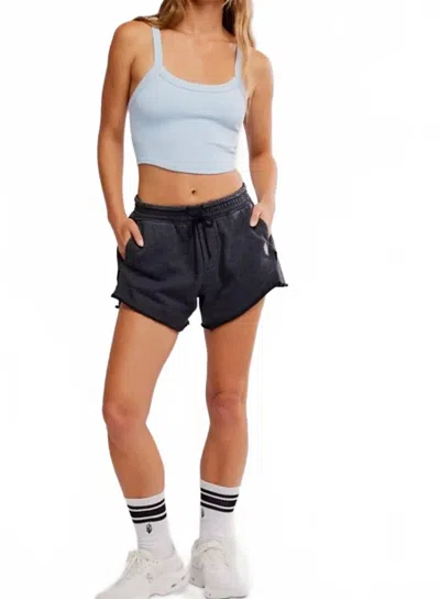 Free People Knockout Mid Rise Shorts In Black