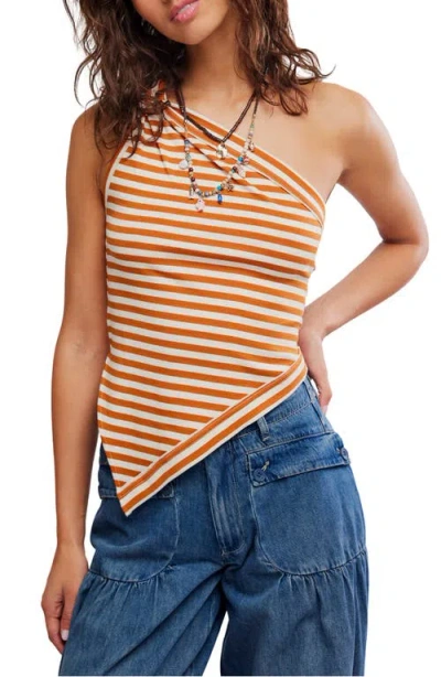 Free People Knot My Vibe One-shoulder Asymmetric Top In Neutral