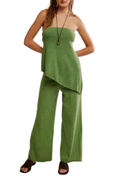 Free People Krista Tube Top & Crop Wide Leg Pants Set In Green