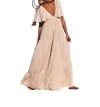 Free People Free-est La La Tiered Flutter Sleeve Maxi Dress In White