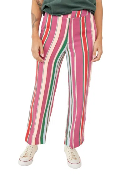 Free People La Paz Slim Crop Pants In Berry Combo In Multi