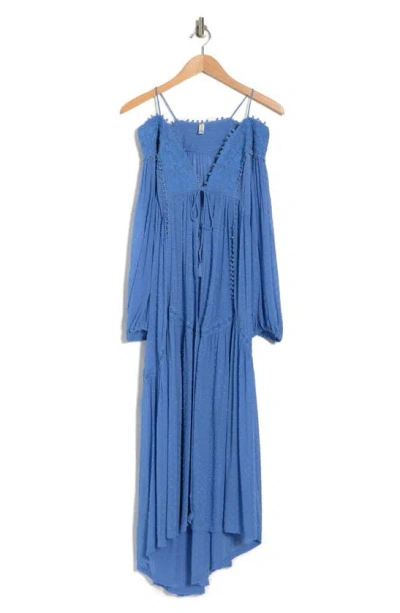 Free People Lace Clip Dot Robe In Blue