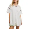 Free People Lace Detail Oversize Cotton Top In Ivory Combo