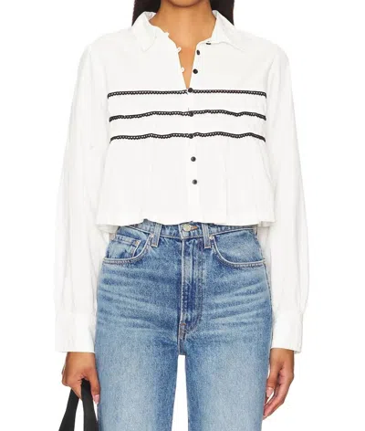 Free People Lace Lover Blouse In Optic White