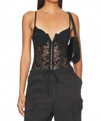 Free People Lace Night Rhythm Bodysuit In Black