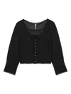 Free People Lace-trimmed Shirt In Black