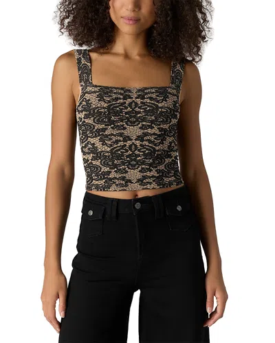 Free People Lace Up Square Neck Tank In Black
