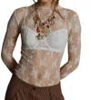 Free People Lady Lux Mesh Layering Top In Ivory-white In Multi