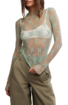 Free People Lady Lux Printed Layering Top In Tea Combo In Mermaids Tail