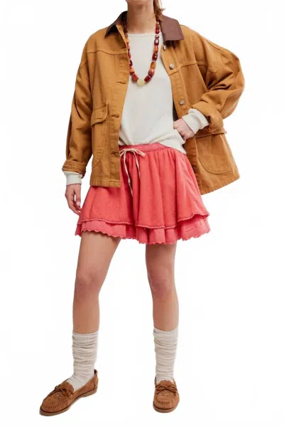 Free People Lady Tulip Mini Skirt In Coral In Pink