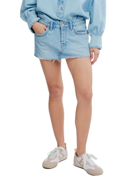 Free People Lainey Cutoff Miniskirt In Blue