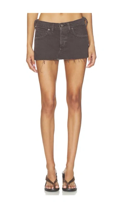 Free People Lainey Low Rise Mini Skirt In Brown