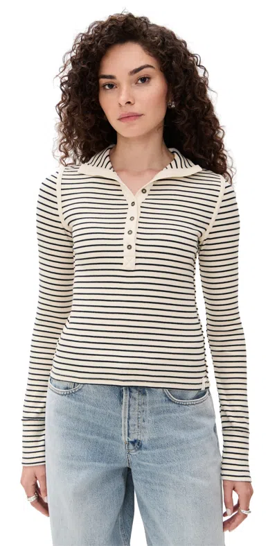 Free People Lake Stripe Henley Tea Combo In Multi