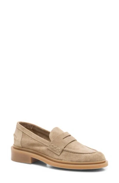 Free People Lana Penny Loafer In Taupe Suede