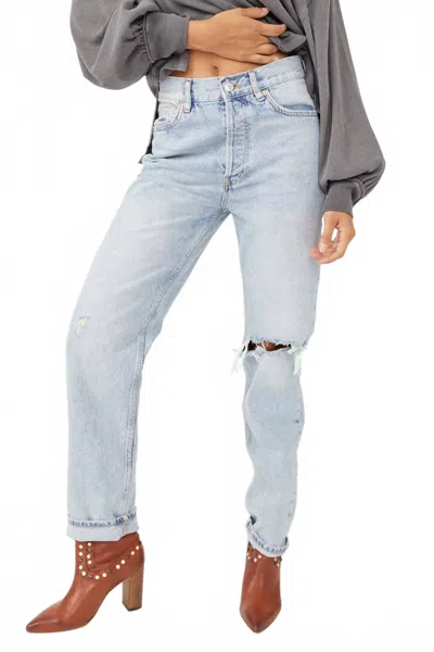 Free People Lasso Straight Leg Jeans In True Blue