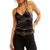 Free People Last Call Strappy Satin Camisole In Black