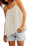 Free People Last Dance Eyelet Knit Tank In Ivory