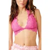 Free People Last Dance Lace Halter Bra In Pink