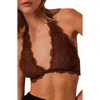 Free People X Intimately Fp Last Dance Lace Halter In Umber Earth