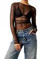 Free People X Intimately Fp Last Layer Long Sleeve Top In Black