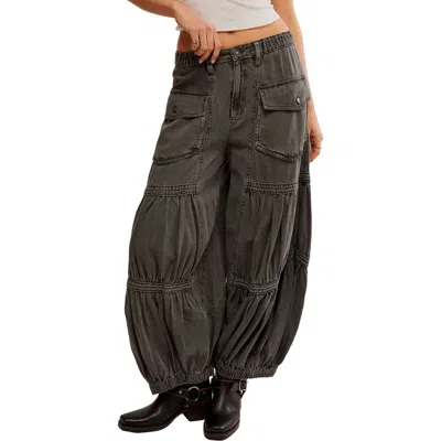Free People Last Word Parachute Pants In Washed Black
