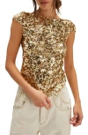 Free People X Intimately Fp Late Last Night Tee In Gold