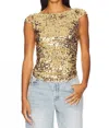 Free People X Intimately Fp Late Last Night Tee In Gold