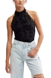 Free People Late Night Stretch Bodysuit In Black