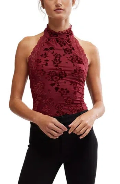 Free People Late Night Stretch Bodysuit In Wine