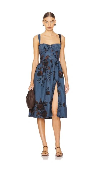 Free People Laters Baby Midi Dress In Storm Combo