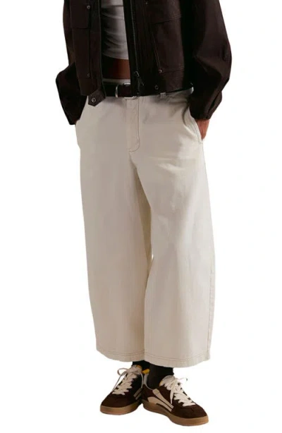 Free People Lay Down Ankle Wide Leg Chinos In White