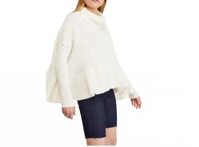 Free People Layer Cake Trapeze Turtleneck Oversize Sweater In White