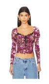 Free People Layer It On Me Ruched Crop Top In Burgundy