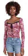 Free People Layer It On Me Ruched Crop Top In Red Combo