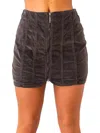 Free People Layla Cord Mini Skirt In Espresso Bean In Gray
