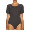 Free People Lazy Daisy Bodysuit In Charcoal In Black
