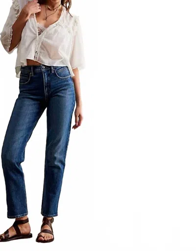 Free People Leila High-rise Leggy Slim Jeans In Cupid Blue