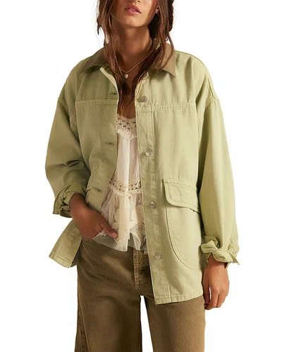 Free People Lemon Denim Jacket In Green