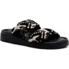 Free People Leo Genuine Calf Hair Sandal In Black Calf Hair