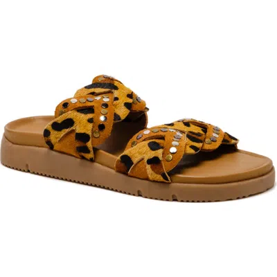 Free People Leo Genuine Calf Hair Sandal In Leopard Calf Hair