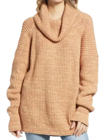 Free People Leo Tunic Sweater In Pink Quartz In Brown