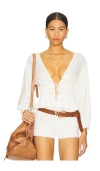Free People Tie-front Jersey Blouse