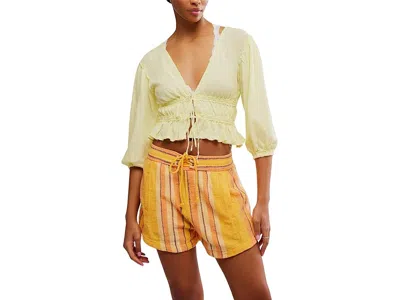 Free People Lets Go Blouse In Yellow