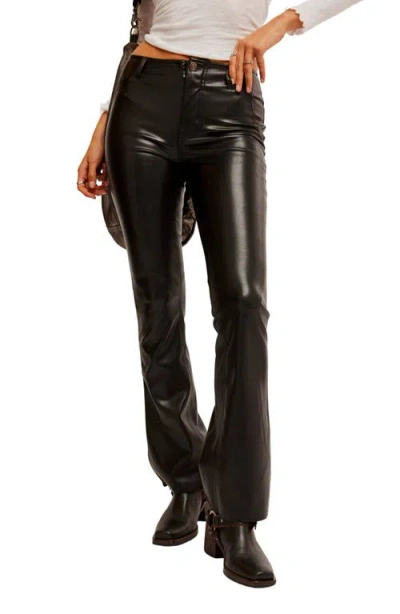 Free People Level Up Vegan Slit Boot Pants In Black In Brown