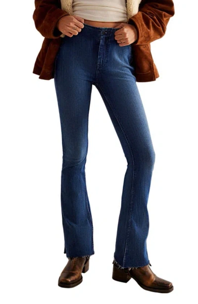 Free People Level Up Side Slit Bootcut Jeans In Night Sky