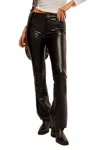 Free People Level Up Faux Leather Slit Cuff Pants In Black